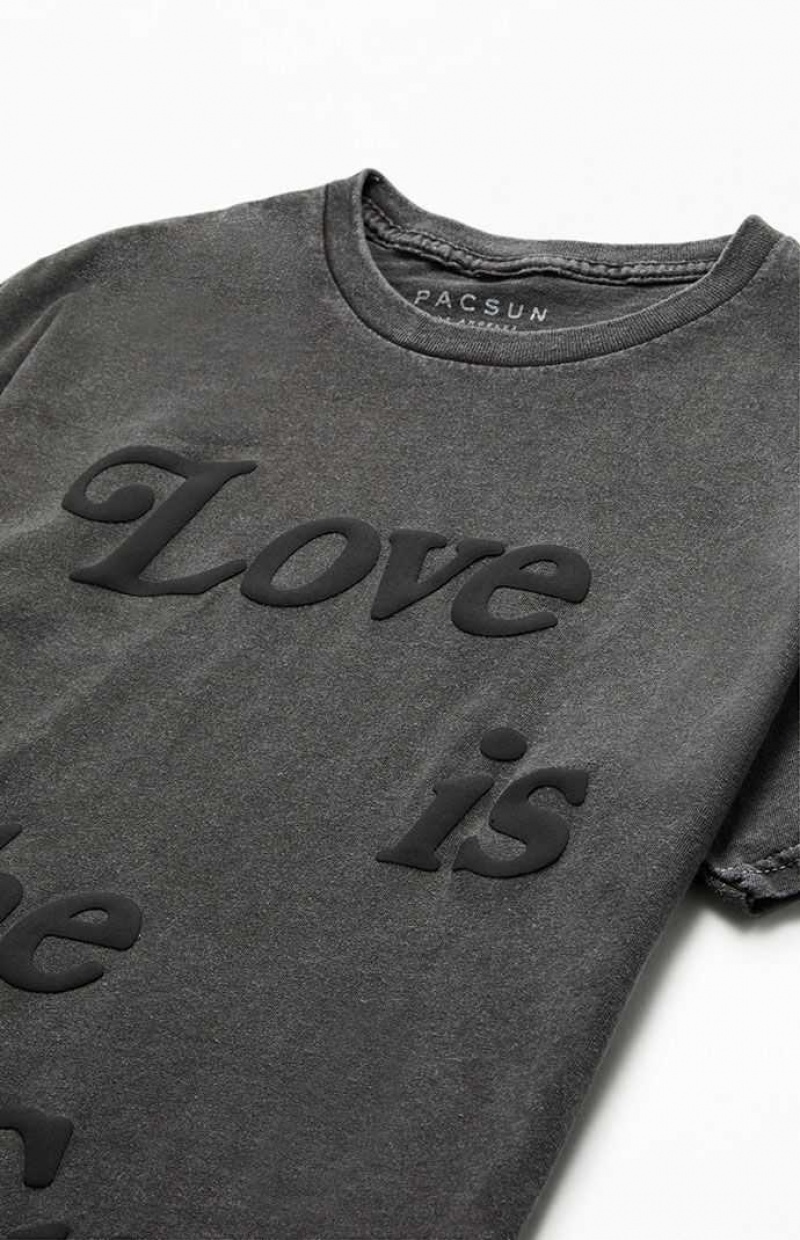 BLACK PacSun Love Is The Cure Puff Graphic T-Shirt | JXKELTY-18