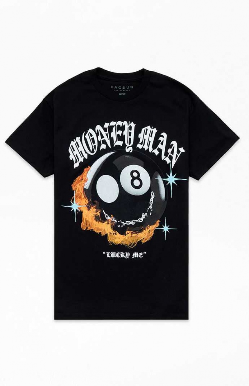 BLACK PacSun Lucky Me T-Shirt | YCABUGV-92