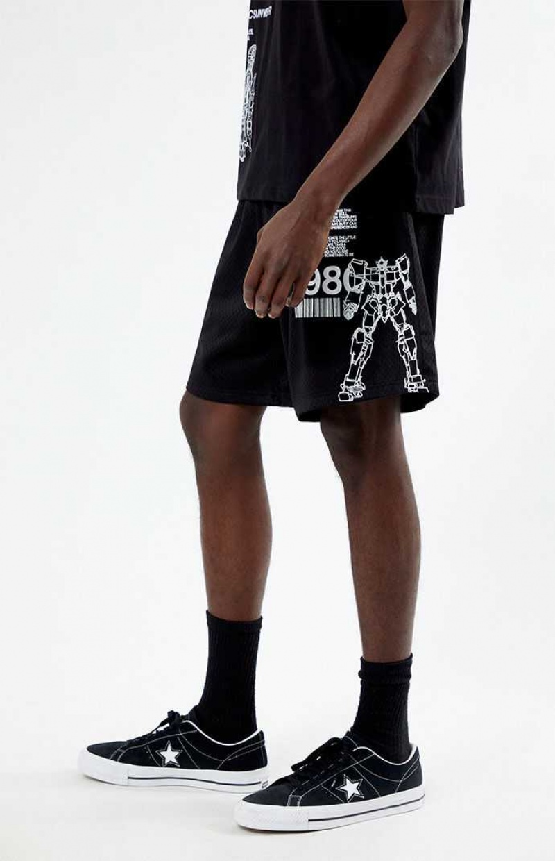 BLACK PacSun Mech Mesh Shorts | XBPQAVO-19