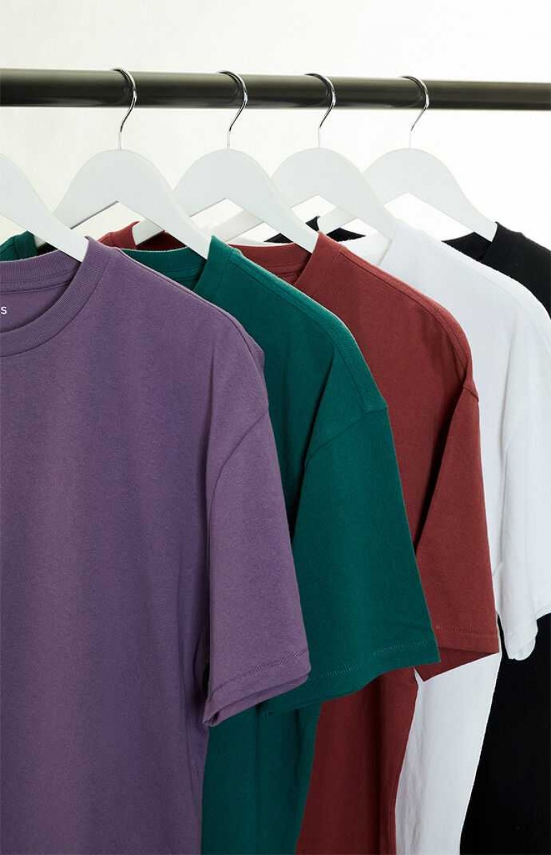 BLACK PacSun PS Basics 3-Pack Reece Regular T-Shirts | ZLDYATV-81