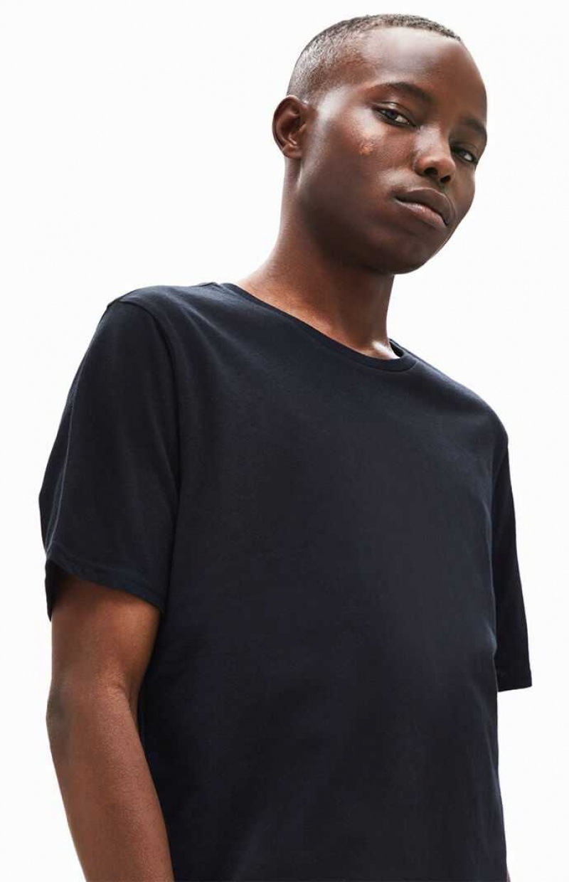 BLACK PacSun PS Basics Willem Scallop T-Shirt | PTJHUSO-26