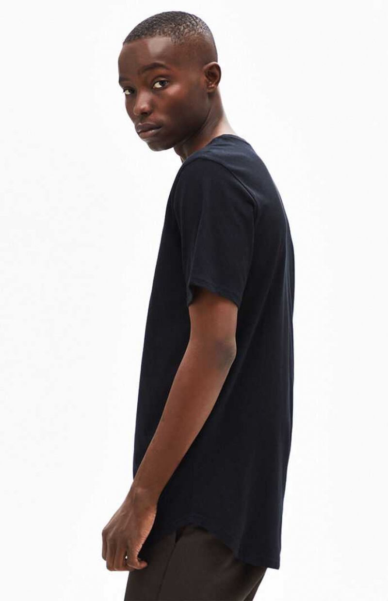 BLACK PacSun PS Basics Willem Scallop T-Shirt | PTJHUSO-26