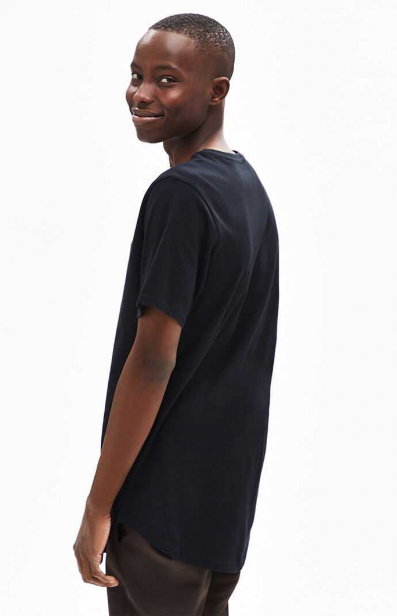 BLACK PacSun PS Basics Willem Scallop T-Shirt | PTJHUSO-26