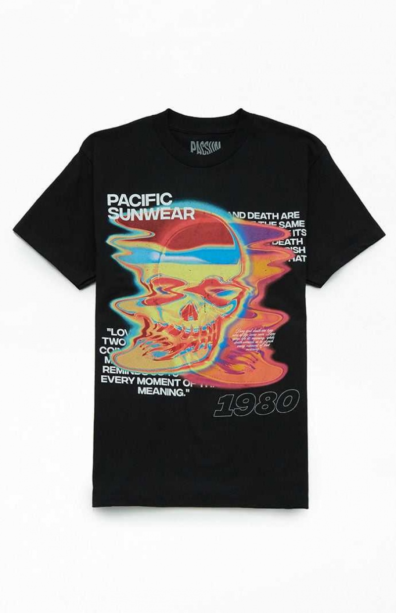 BLACK PacSun Pacific Sunwear 1980 Skull T-Shirt | KRYCJQZ-96