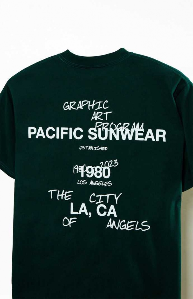 BLACK PacSun Pacific Sunwear Art Program T-Shirt | YKNFOMJ-28