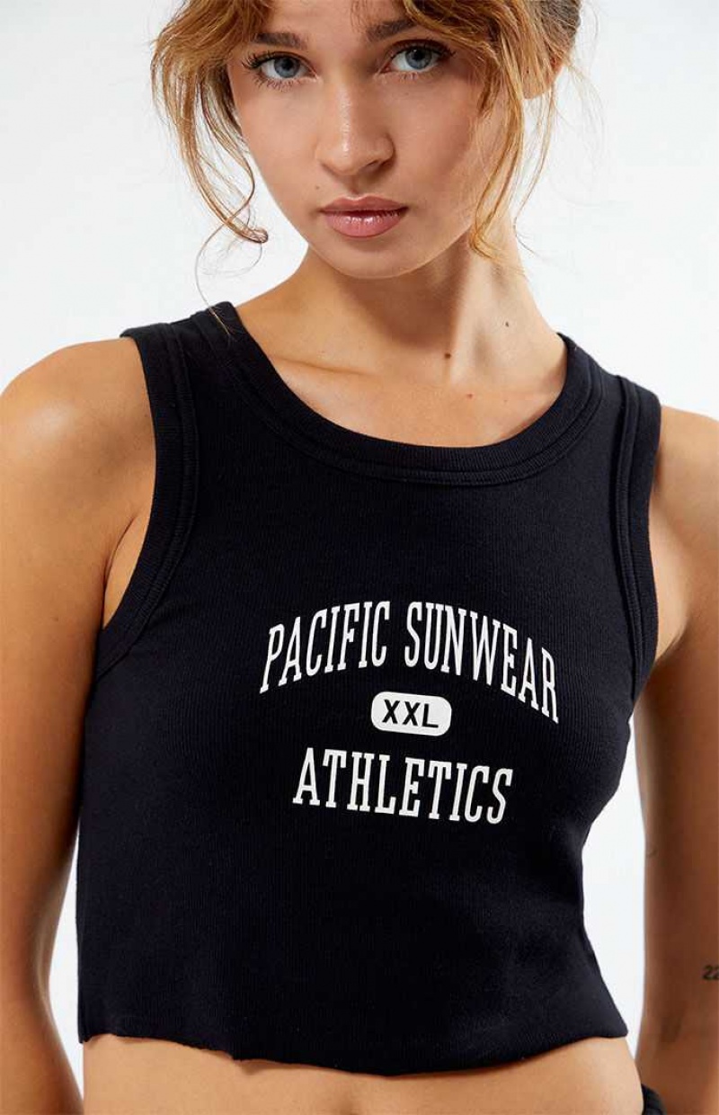 BLACK PacSun Pacific Sunwear Athletic Tank Top | NVUQIOB-39