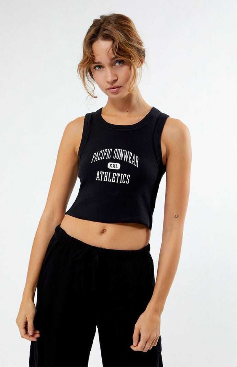 BLACK PacSun Pacific Sunwear Athletic Tank Top | NVUQIOB-39