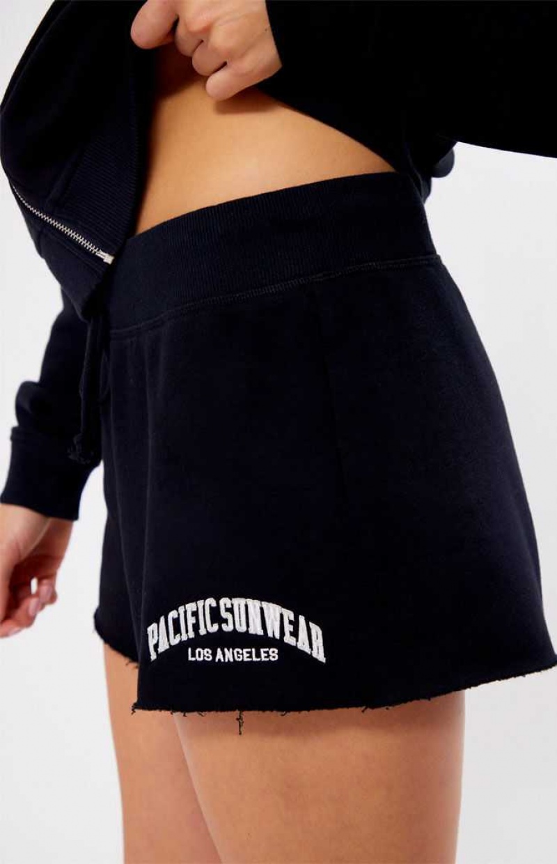 BLACK PacSun Pacific Sunwear Mini Sweat Shorts | WOJMULD-69