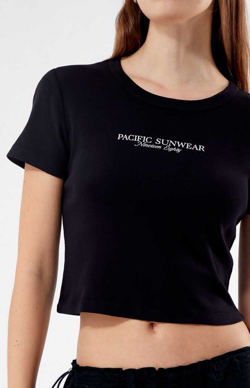 BLACK PacSun Pacific Sunwear Nineteen Eighty Baby T-Shirt | JFQDGUR-04