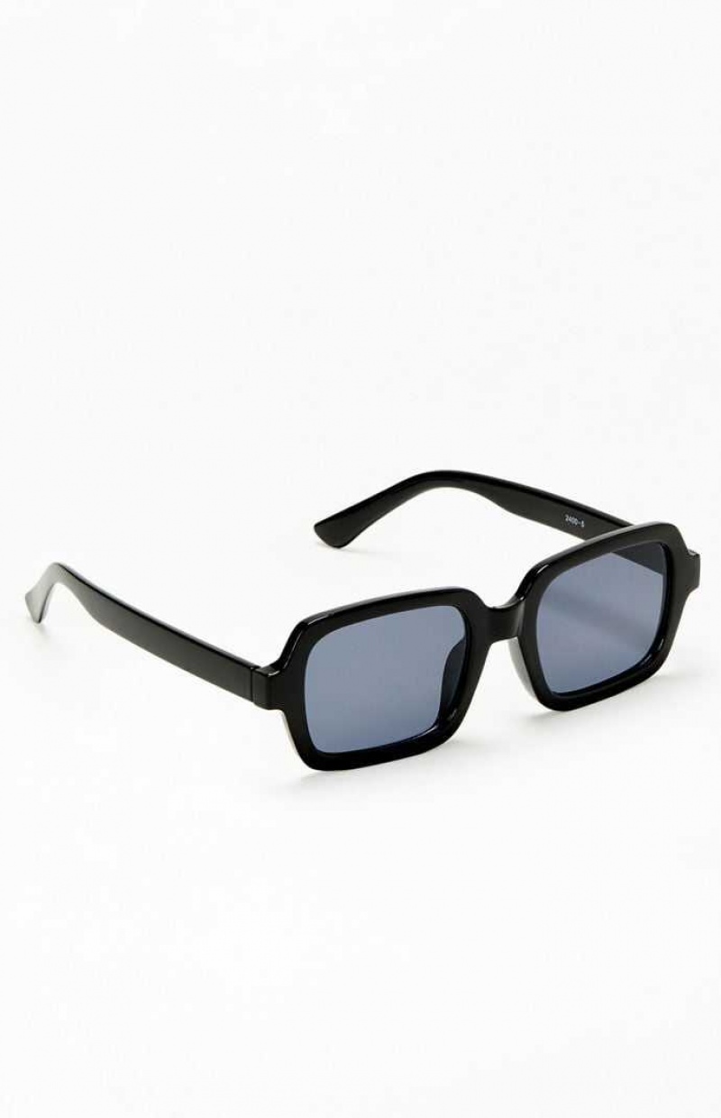 BLACK PacSun Plastic Square Sunglasses | OZGWQRL-82