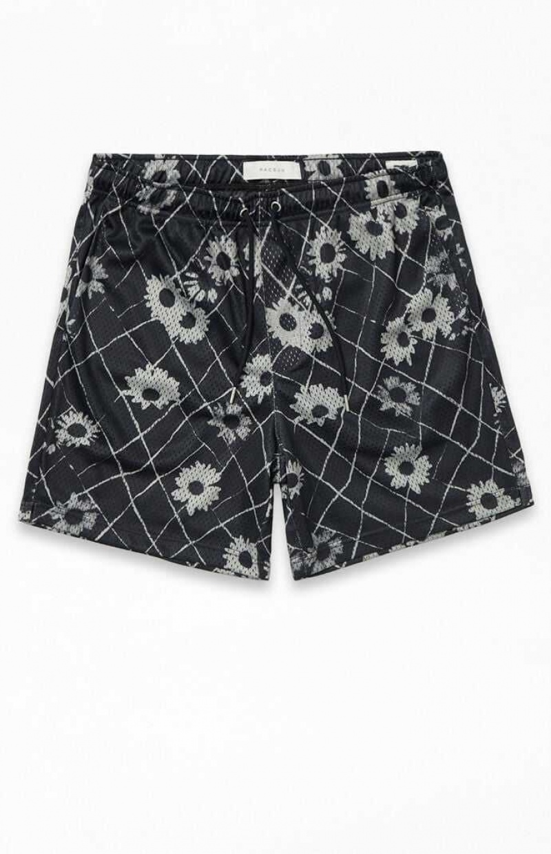 BLACK PacSun Printed Mesh Basketball Shorts | FGTRJZN-80