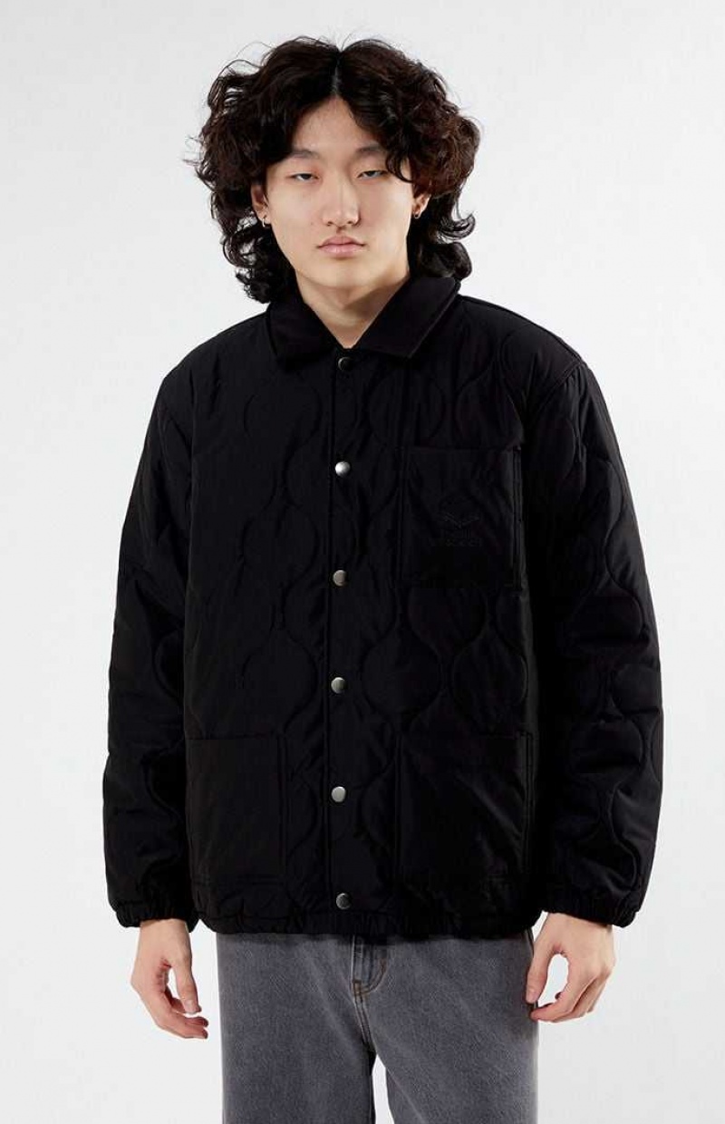 BLACK PacSun Quilted Coaches Jacket | XOSWRYA-38