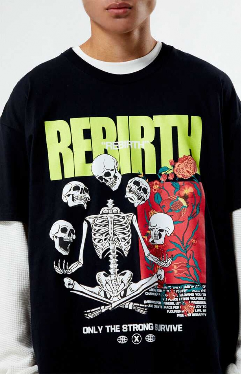 BLACK PacSun Rebirth T-Shirt | HREXVOK-87