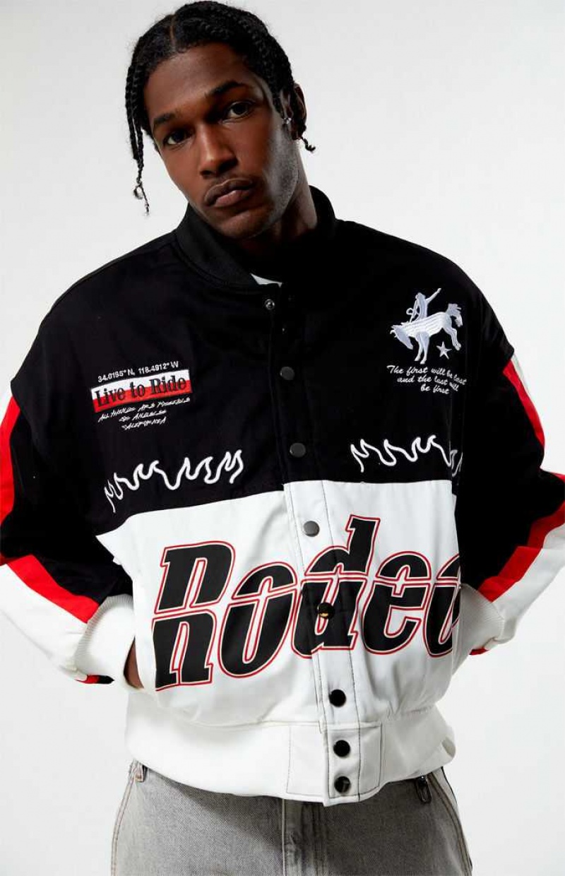 BLACK PacSun Rodeo Racing Jacket | GIFHPAV-36