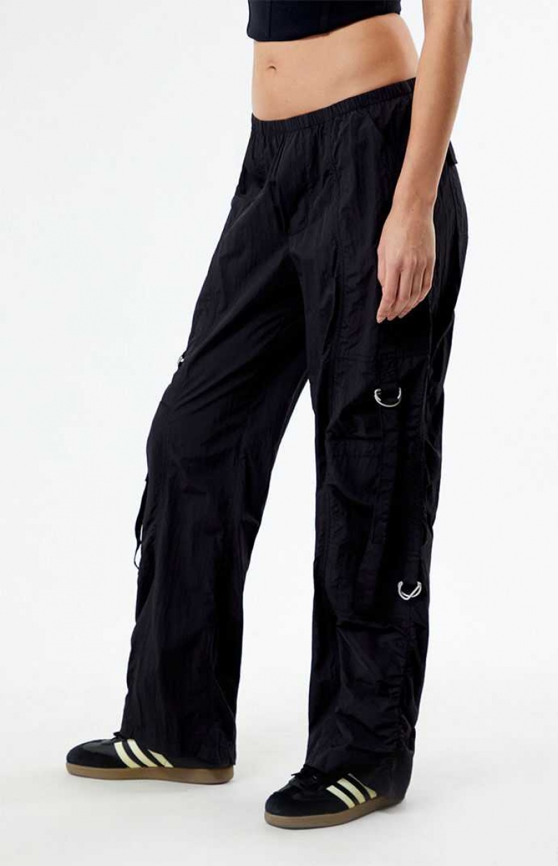 BLACK PacSun Ruched Low Rise Pull-On Pants | SRFNBHO-52