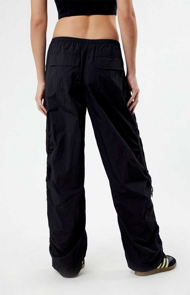 BLACK PacSun Ruched Low Rise Pull-On Pants | SRFNBHO-52