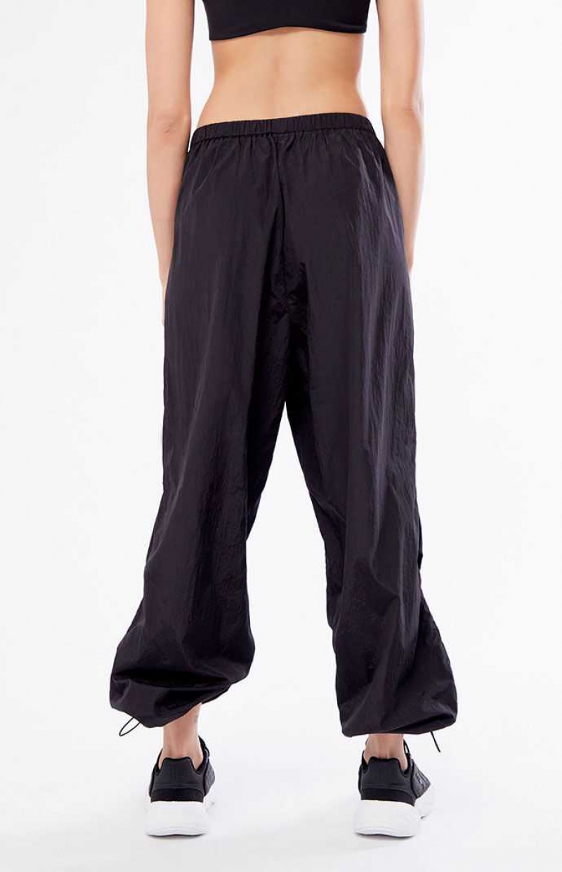 BLACK PacSun Ruched Shine Baggy Pants | FAXTULM-58