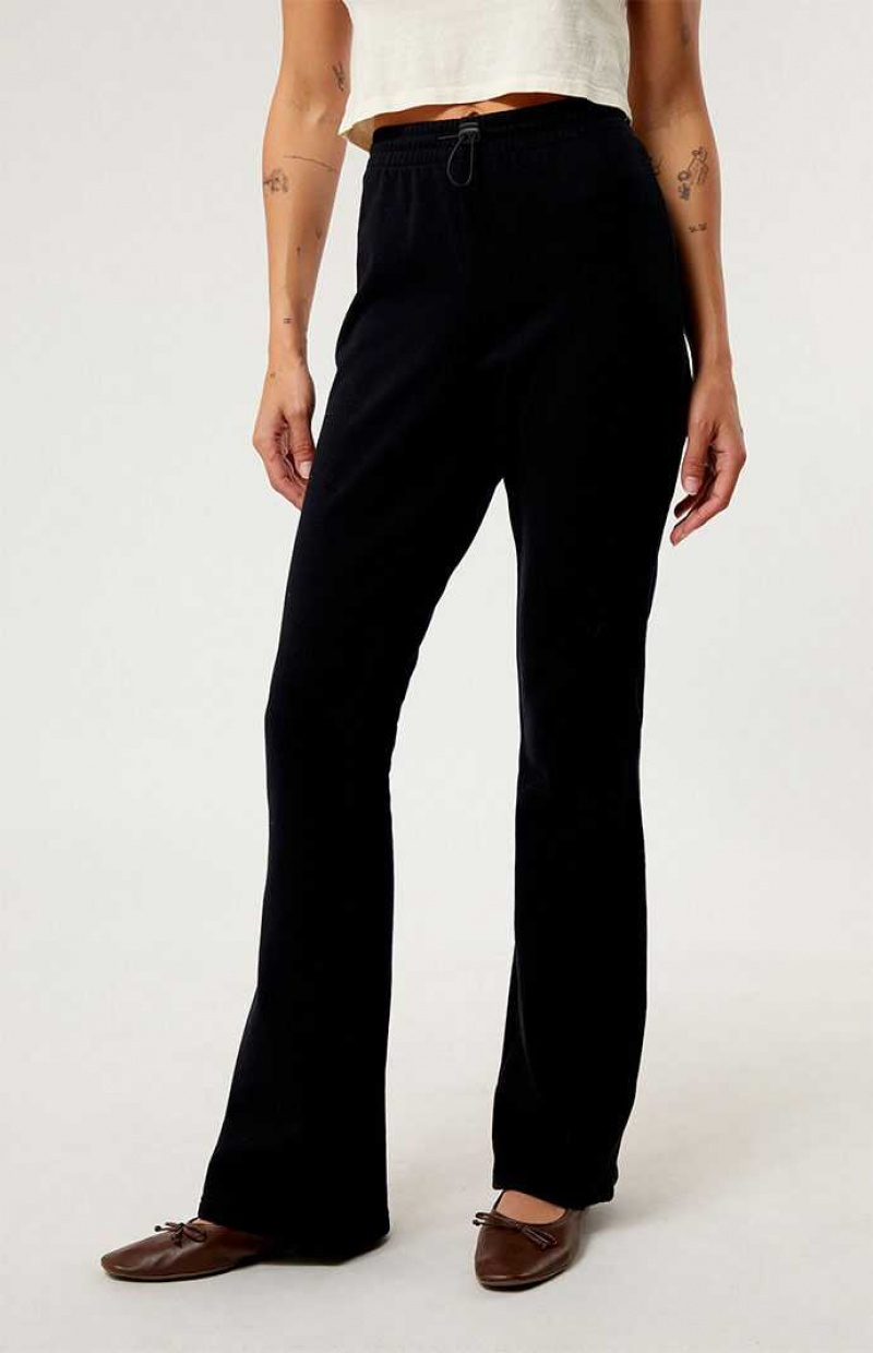 BLACK PacSun Ryan Bungee Flare Sweatpants | IKWMSEQ-59