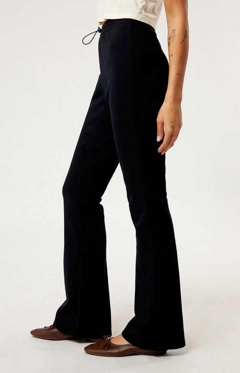 BLACK PacSun Ryan Bungee Flare Sweatpants | IKWMSEQ-59