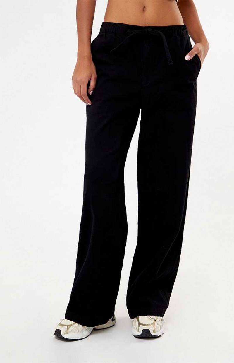 BLACK PacSun Soft Twill Pull-On Pants | YNFOTJI-67