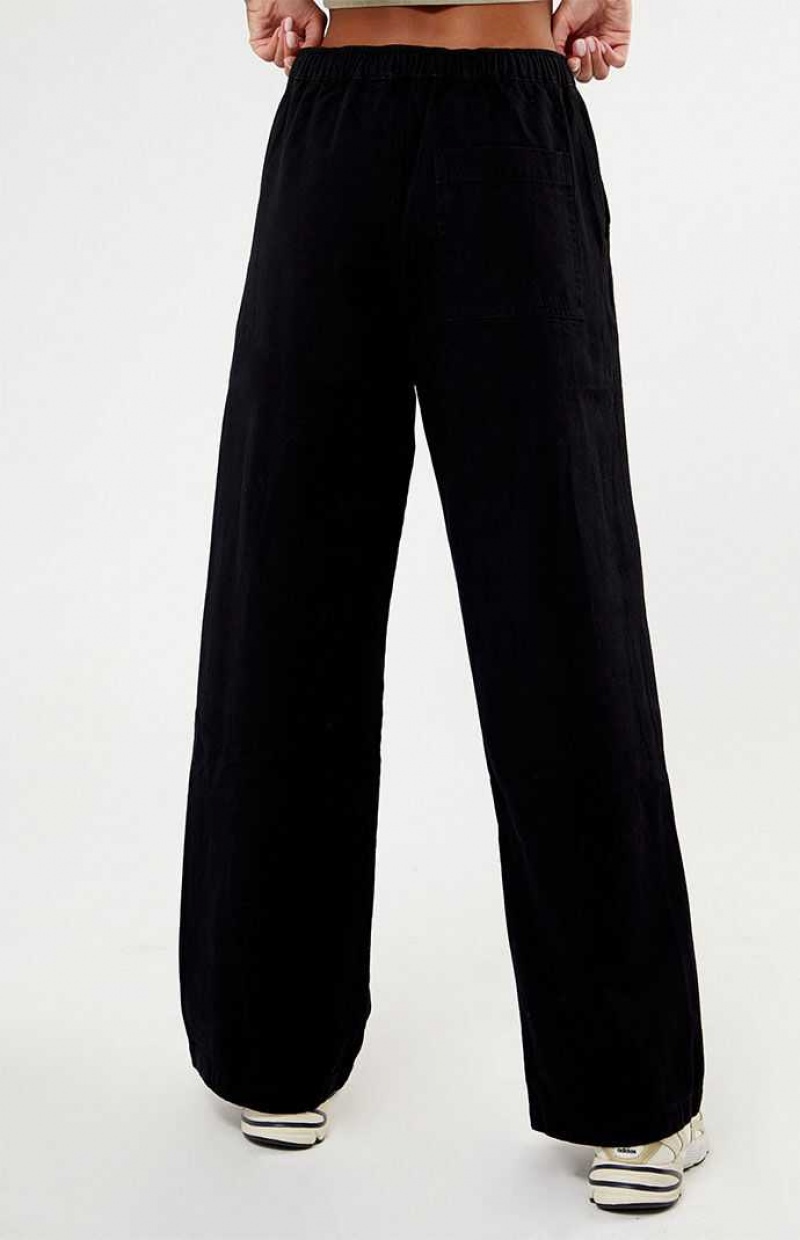 BLACK PacSun Soft Twill Pull-On Pants | YNFOTJI-67