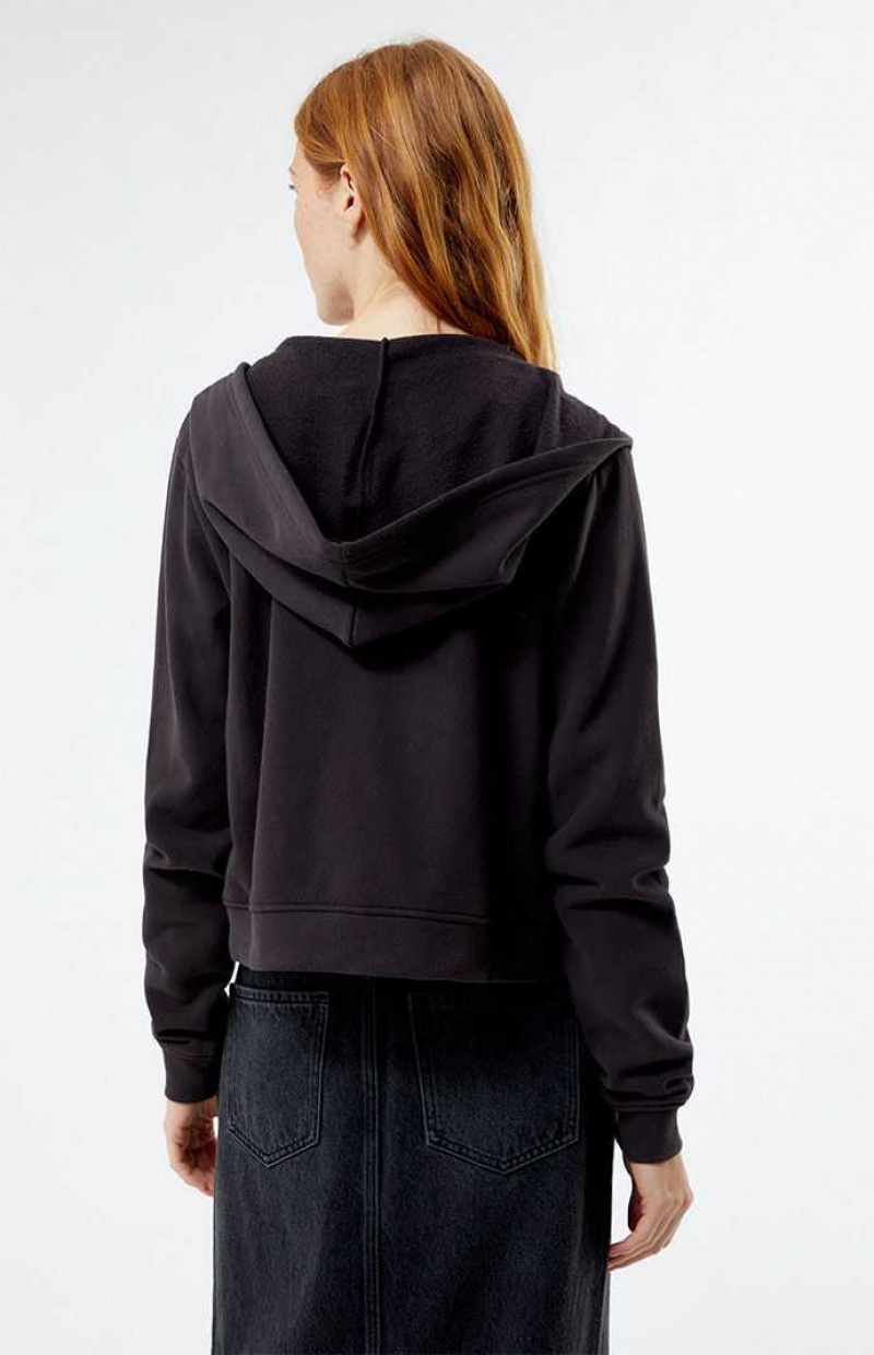 BLACK PacSun Star Zip Up Hoodie | GANEYZF-31