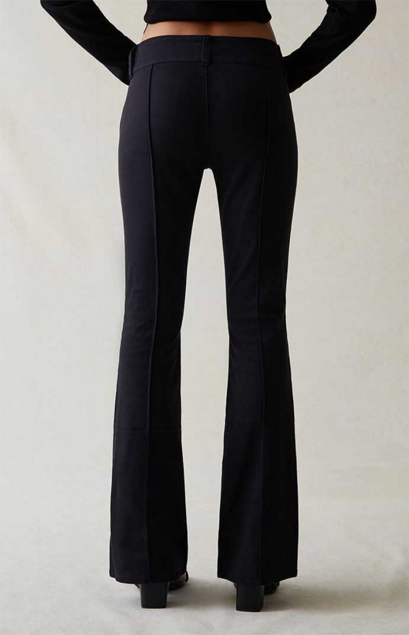 BLACK PacSun Stretch Black Low Rise Flare Pants | TPREFBX-94