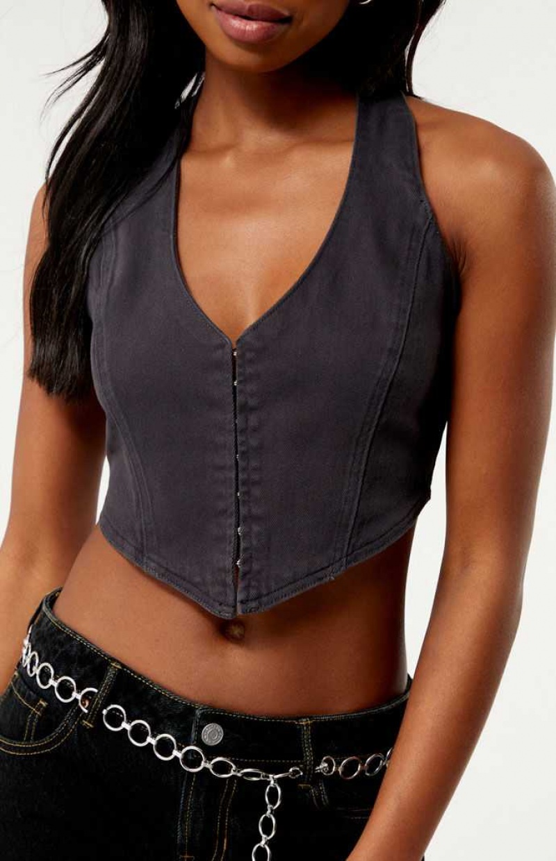 BLACK PacSun Tessa Halter Vest | TWKBYXN-19