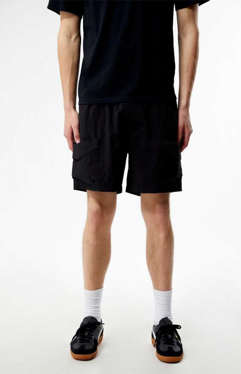 BLACK PacSun Weston Nylon Volley Shorts | MLDGORB-86