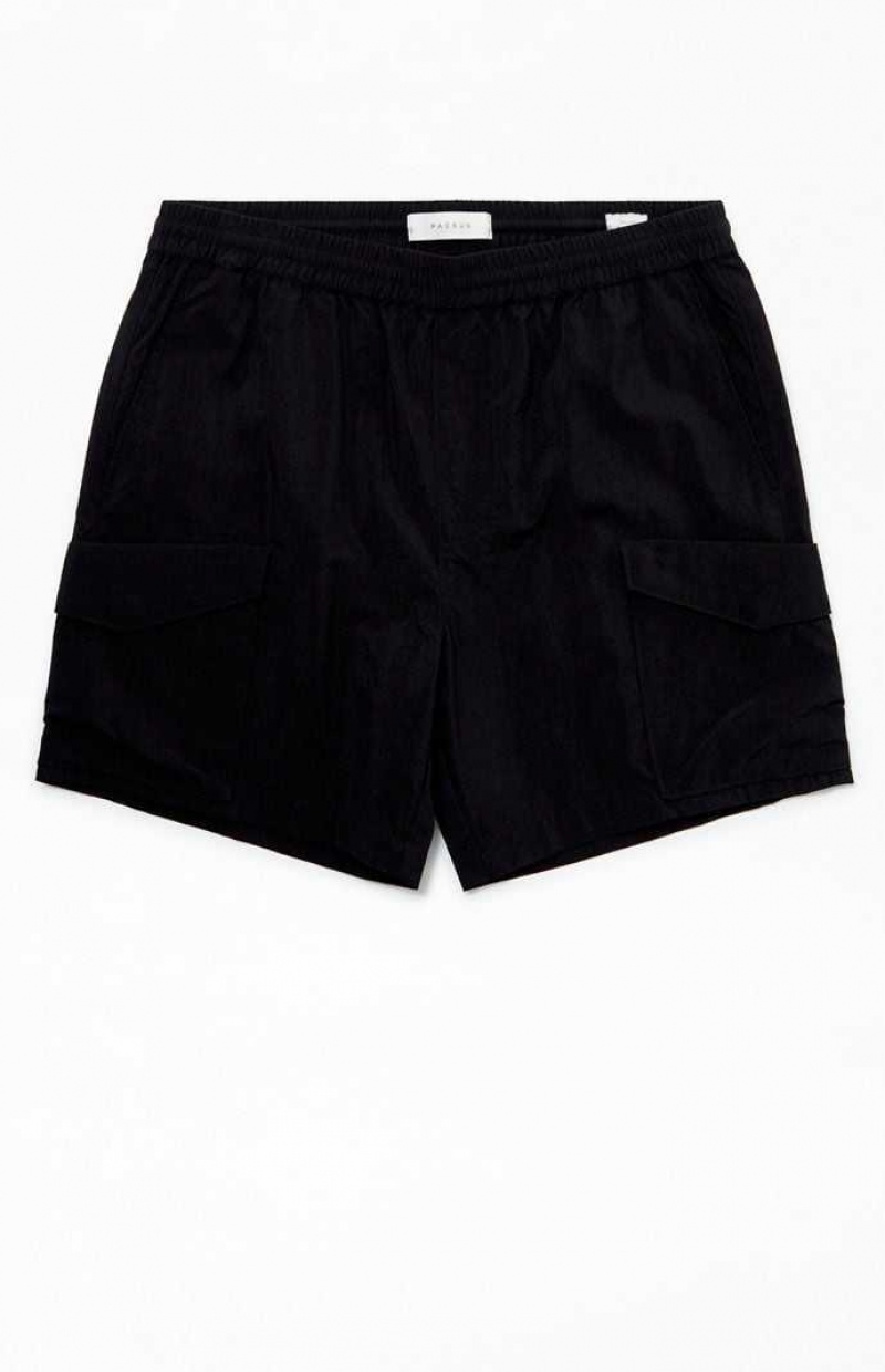 BLACK PacSun Weston Nylon Volley Shorts | MLDGORB-86