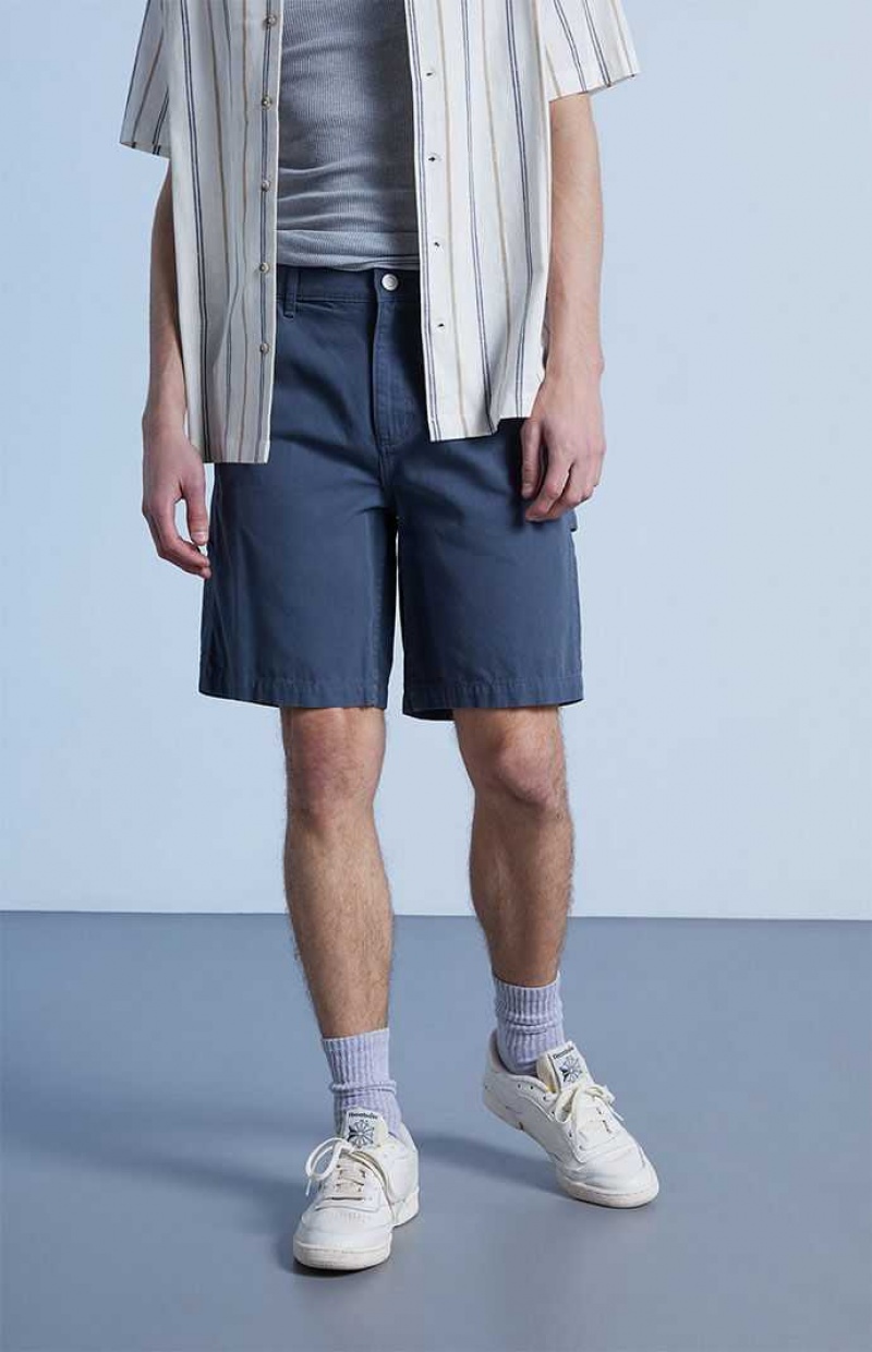 BLUE/GREY PacSun Blue Grey Carpenter Shorts | WGSKVXP-68