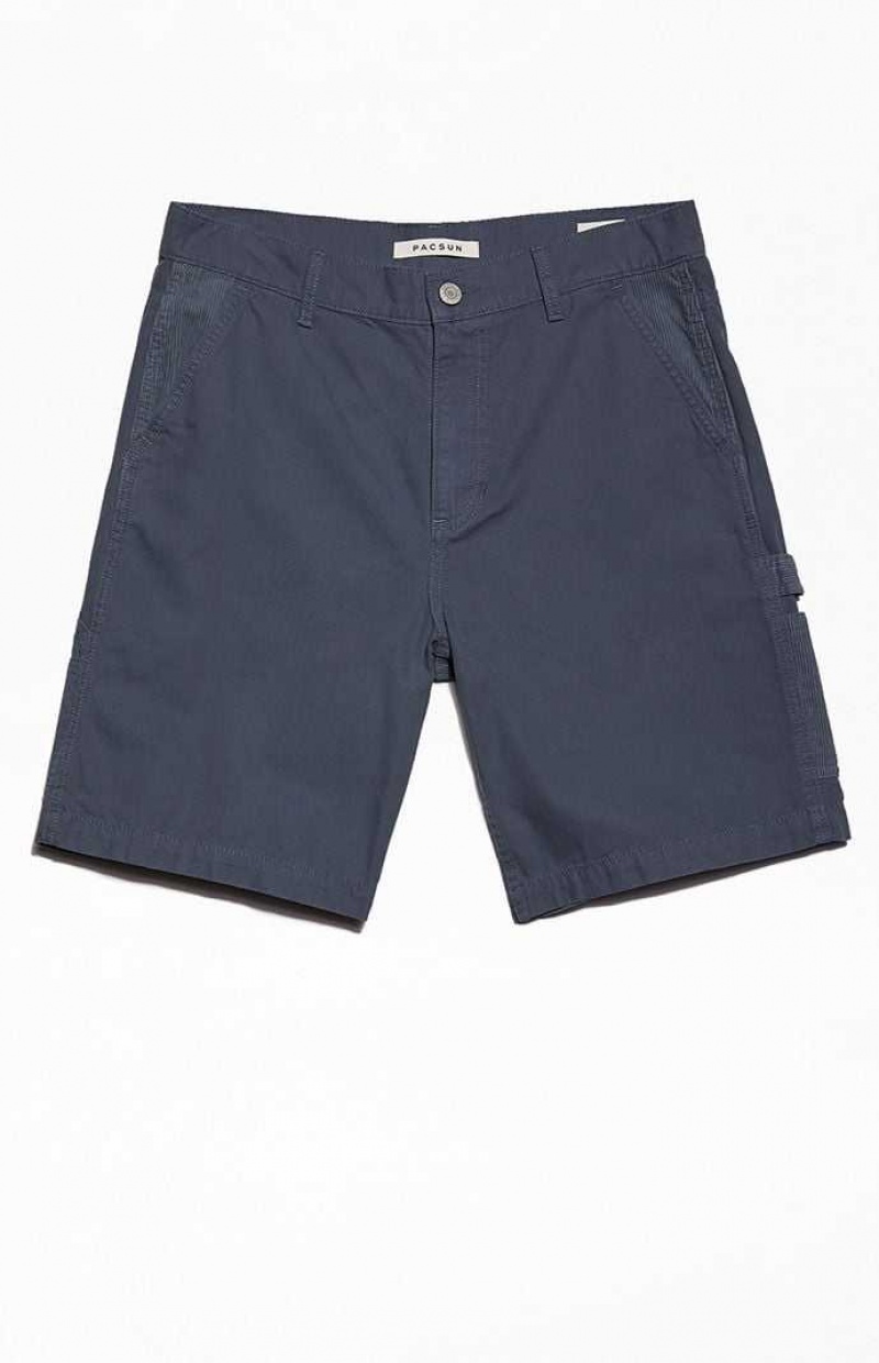 BLUE/GREY PacSun Blue Grey Carpenter Shorts | WGSKVXP-68