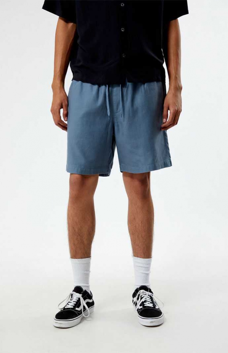 BLUE PacSun Blue Cotton Volley Shorts | JMZIPKQ-48