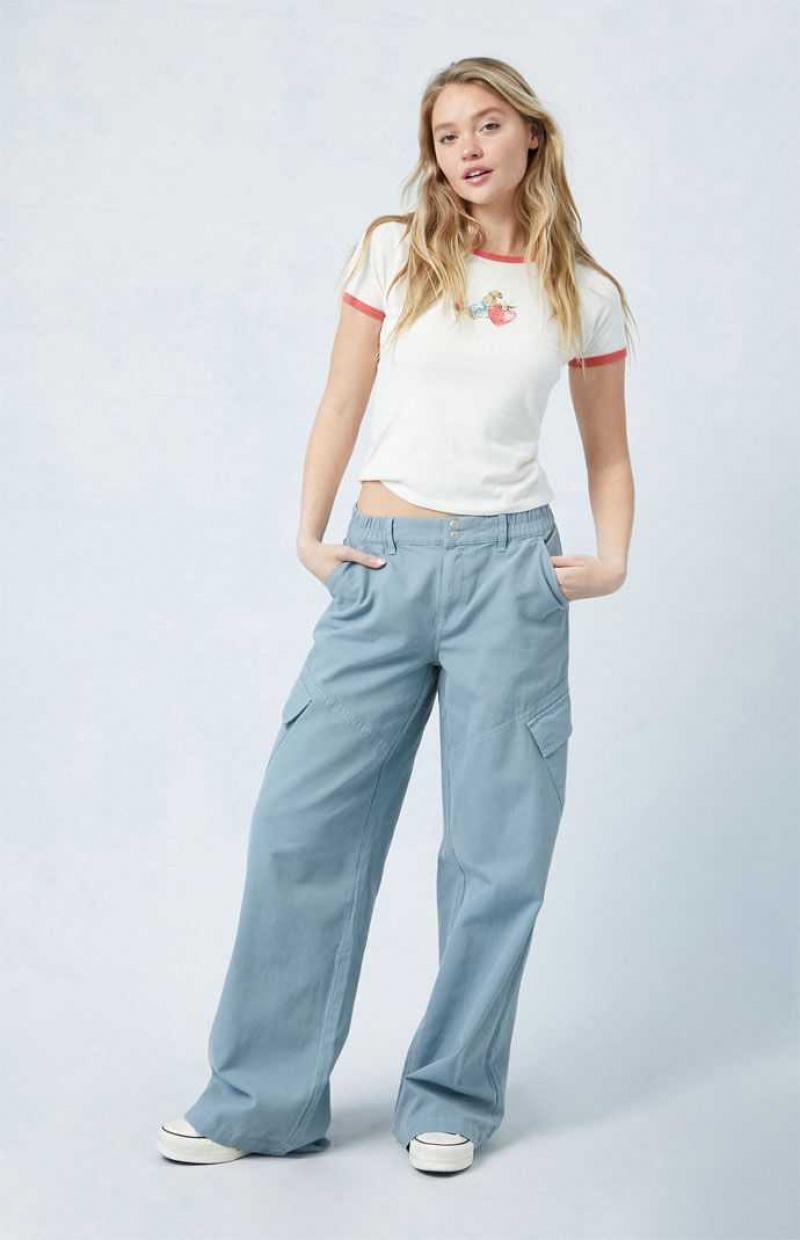 BLUE PacSun Blue E-Waist Low Rise Baggy Cargo Pants | MHNKAVJ-17