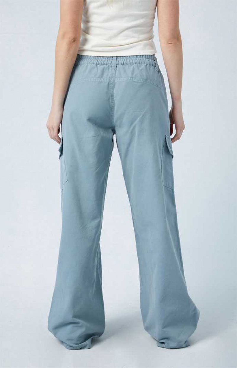 BLUE PacSun Blue E-Waist Low Rise Baggy Cargo Pants | MHNKAVJ-17