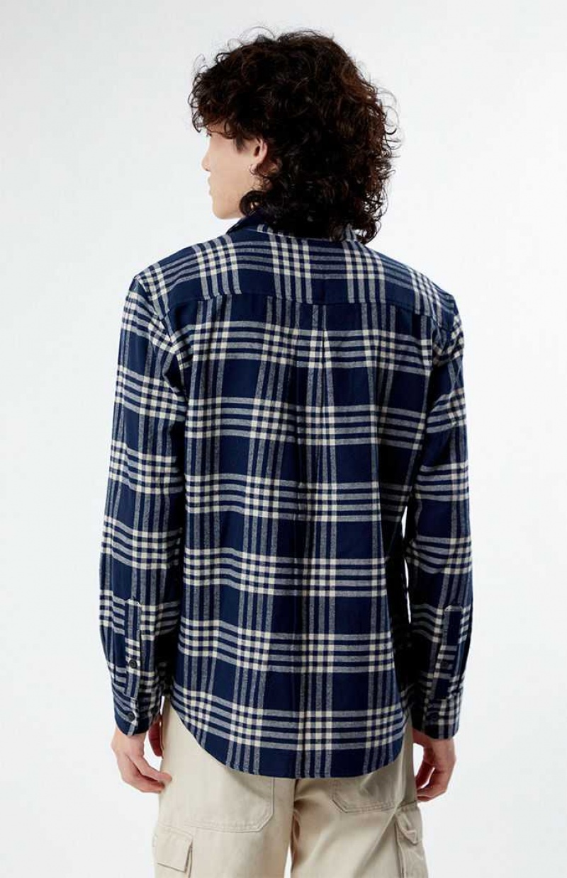 BLUE PacSun Blue Plaid Classic Shirt | BVNYIJE-32