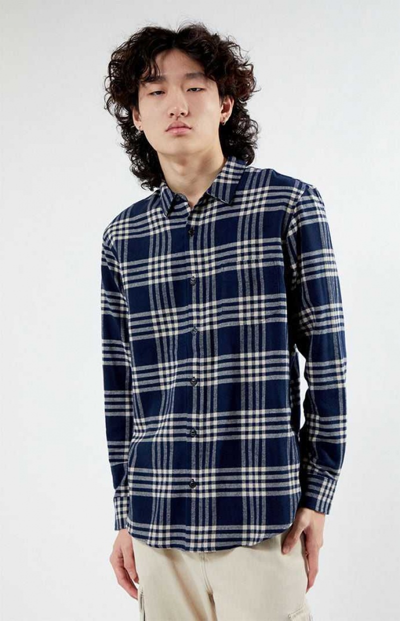 BLUE PacSun Blue Plaid Classic Shirt | BVNYIJE-32