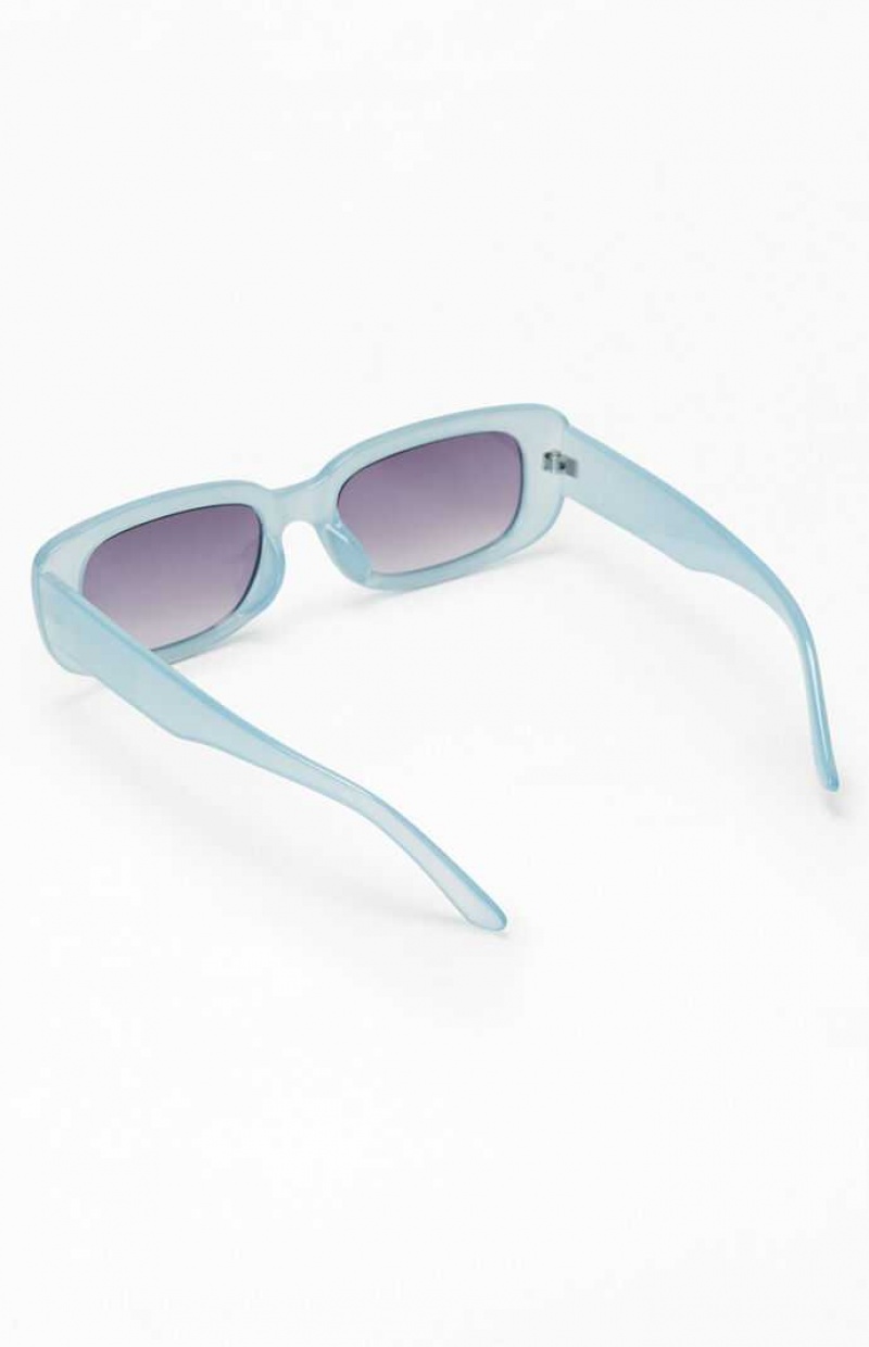 BLUE PacSun Blue Plastic Square Sunglasses | CZBIKEP-53