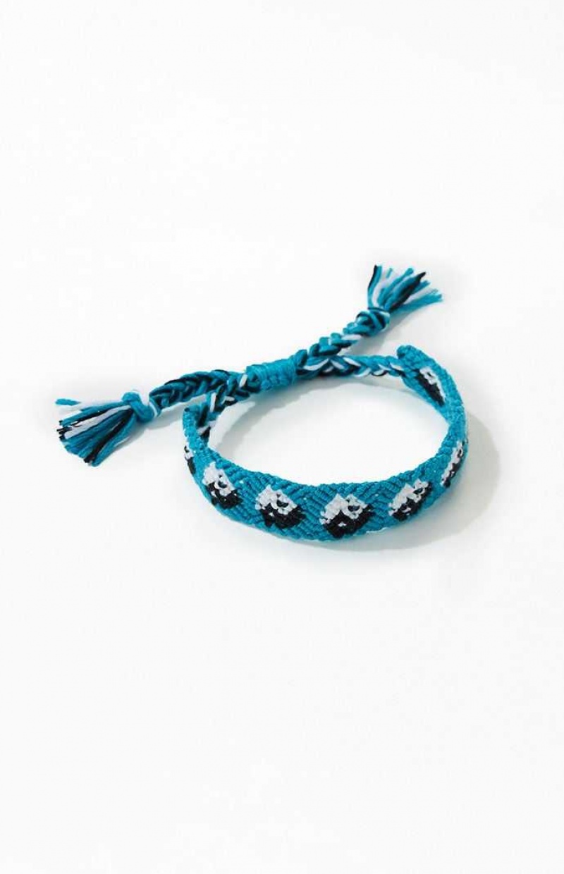 BLUE PacSun Blue Yin Yang Woven Bracelet | NDEFAKO-70