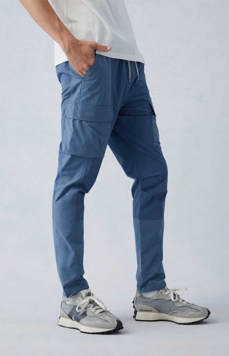 BLUE PacSun Eco Stretch Nylon Blue Slim Cargo Pants | MHZKRJA-18