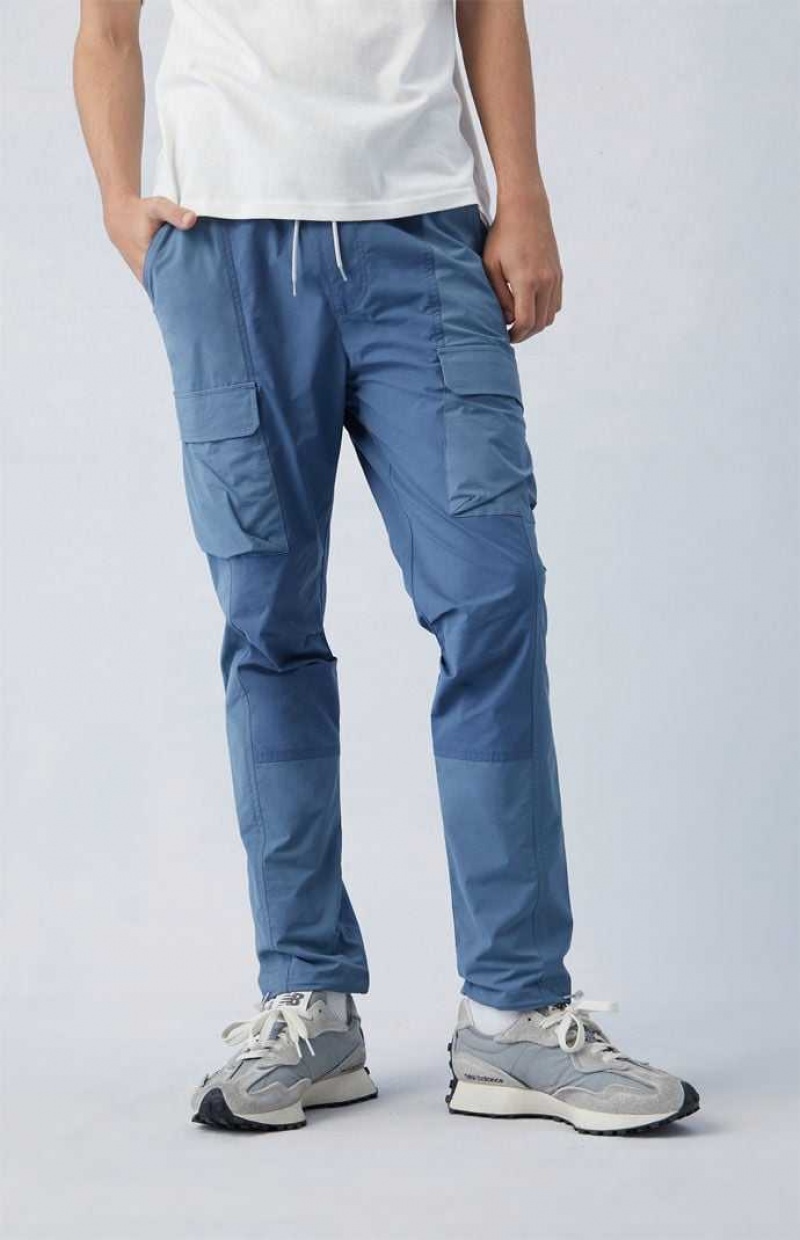 BLUE PacSun Eco Stretch Nylon Blue Slim Cargo Pants | MHZKRJA-18