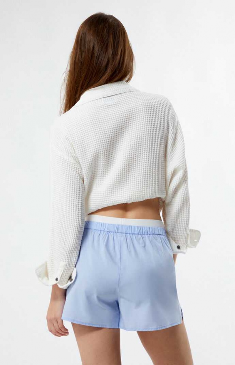 BLUE PacSun Exposed Waist Boxer Shorts | XYHFGZI-71