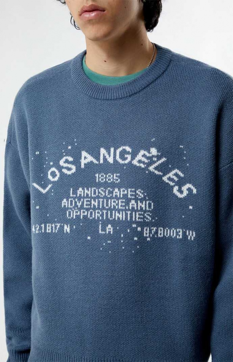 BLUE PacSun LA Landscapes Sweater | QHJAPOK-07