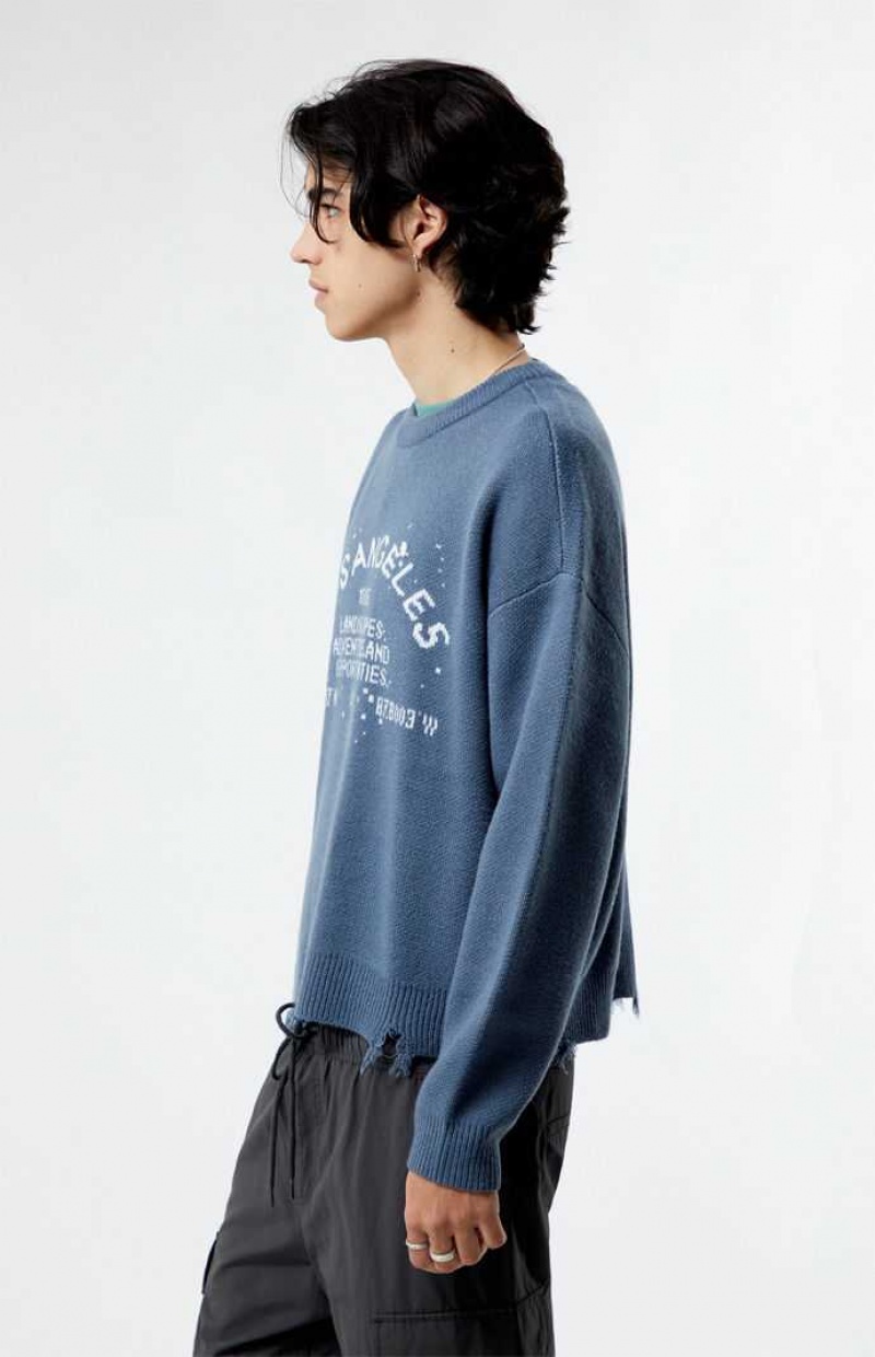 BLUE PacSun LA Landscapes Sweater | QHJAPOK-07