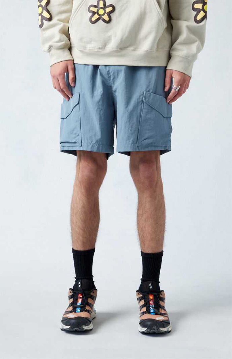 BLUE PacSun Nylon Blue Cargo Shorts | KXGWLVZ-23