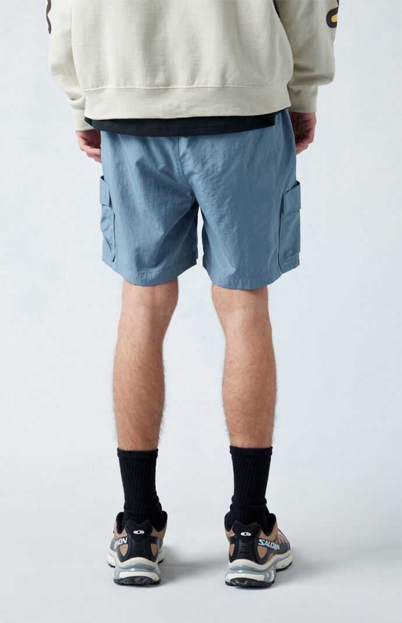 BLUE PacSun Nylon Blue Cargo Shorts | KXGWLVZ-23