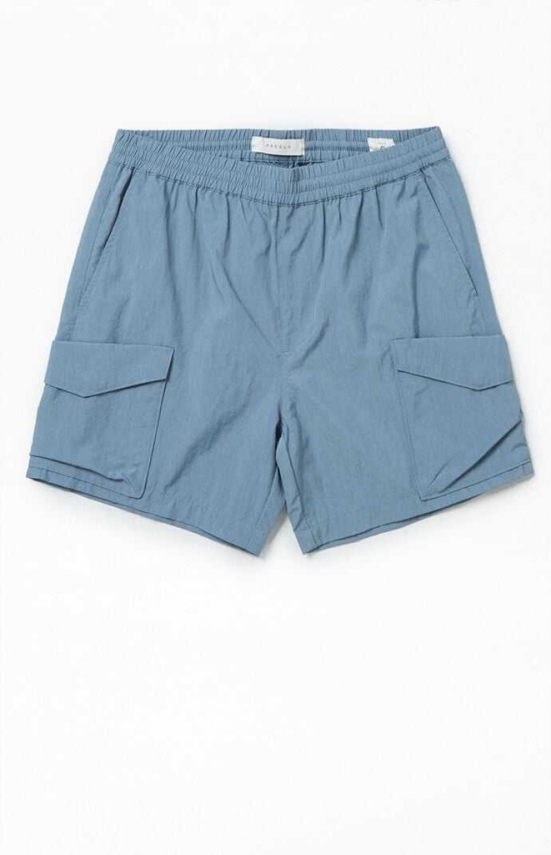 BLUE PacSun Nylon Blue Cargo Shorts | KXGWLVZ-23