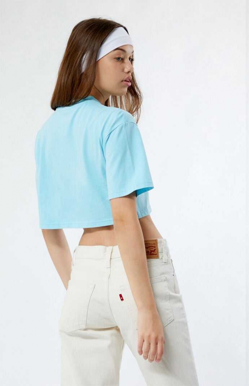 BLUE PacSun Pacific Sunwear Arch Cropped T-Shirt | GXEMTQB-26