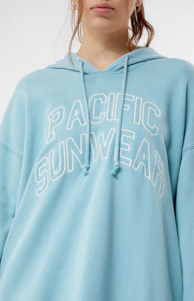 BLUE PacSun Pacific Sunwear Embroidered Hoodie | ELIQYPC-08