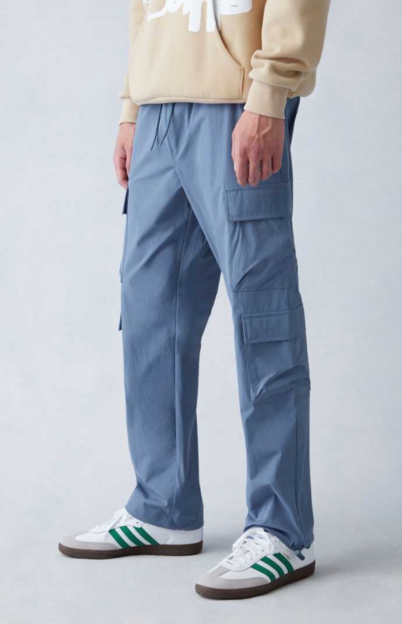 BLUE PacSun Performance Stretch Blue Straight Cargo Pants | YCMEFJQ-05